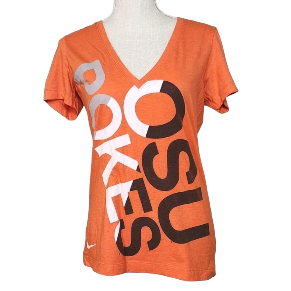 Nike Large Slim Fit Orange Oklahoma OSU Pokes Cowboys Short Sleeve Shirt